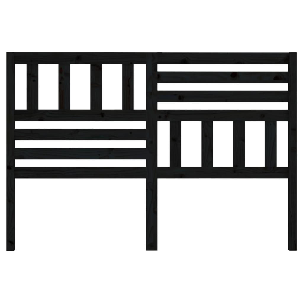 Bed Headboard | Black | Solid pine wood | 146 cm x 4 cm x 100 cm