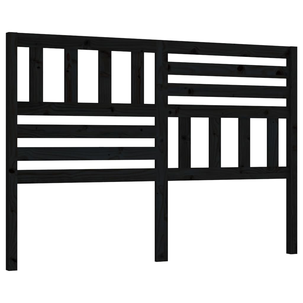 Bed Headboard | Black | Solid pine wood | 166x4x100 cm |  Durable
