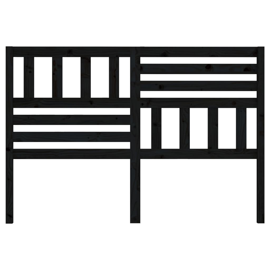 Bed Headboard | Black | Solid pine wood | 166x4x100 cm |  Durable