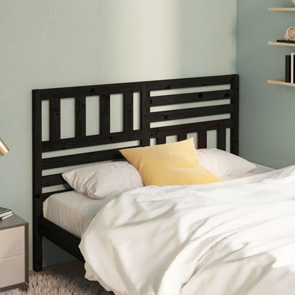 Bed Headboard | Black | Solid pine wood | 166x4x100 cm |  Durable