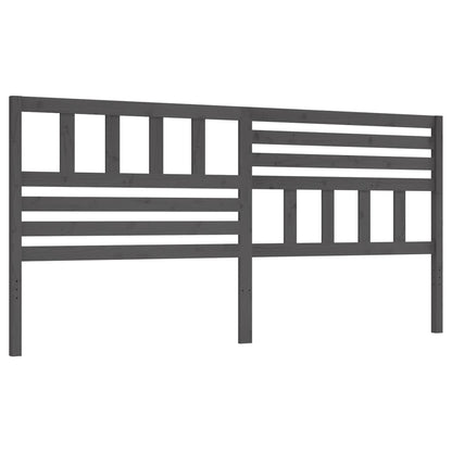 Bed Headboard | Grey | Solid pine wood | 186 cm wide, 100 cm high