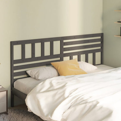 Bed Headboard | Grey | Solid pine wood | 186 cm wide, 100 cm high