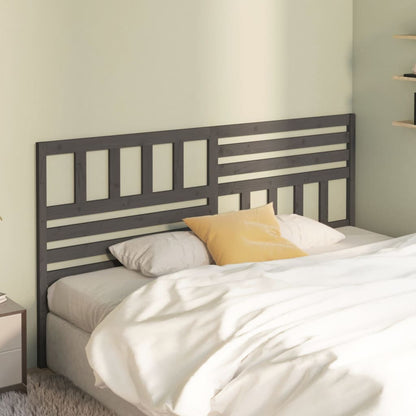 Bed Headboard | Grey | Solid pine wood | 186 cm wide, 100 cm high