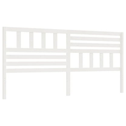 Bed Headboard | White | Solid Pine Wood | Large | Decorative Inlays