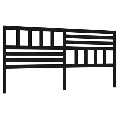 Bed Headboard | Black | Solid Pine Wood | 206 cm x 100 cm