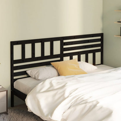 Bed Headboard | Black | Solid Pine Wood | 206 cm x 100 cm