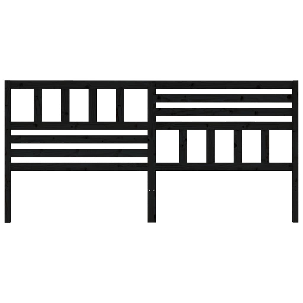 Bed Headboard | Black | Solid Pine Wood | 206 cm x 100 cm