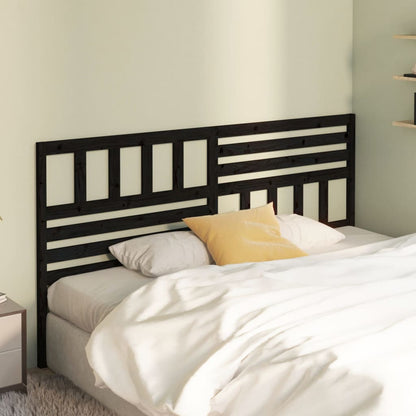 Bed Headboard | Black | Solid Pine Wood | 206 cm x 100 cm
