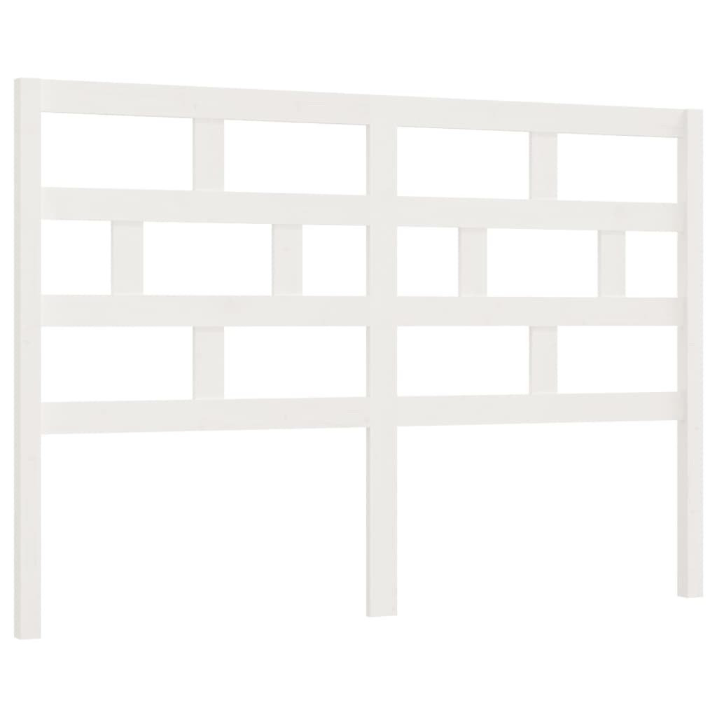 Bed Headboard White 126x4x100 cm Solid Wood Pine
