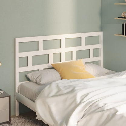 Bed Headboard White 126x4x100 cm Solid Wood Pine