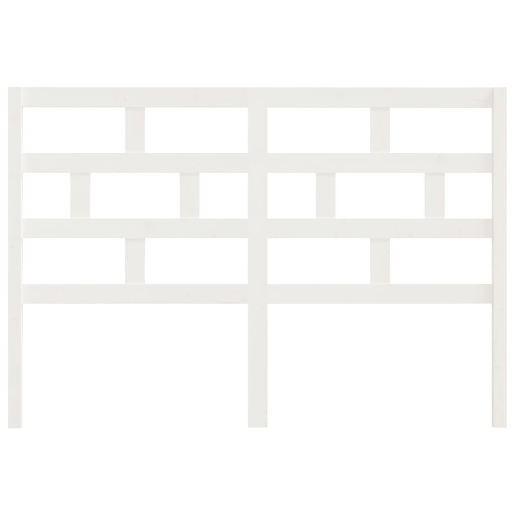 Bed Headboard White 126x4x100 cm Solid Wood Pine