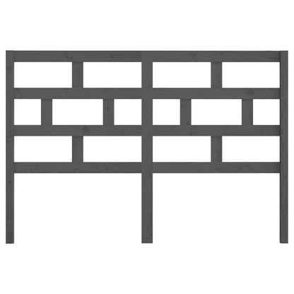Bed Headboard Grey 141x4x100 cm Solid Wood Pine