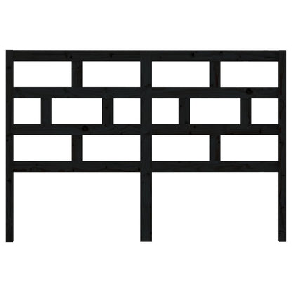 Bed Headboard Black 141x4x100 cm Solid Wood Pine