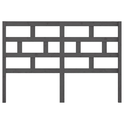 Bed Headboard Grey 146x4x100 cm Solid Wood Pine