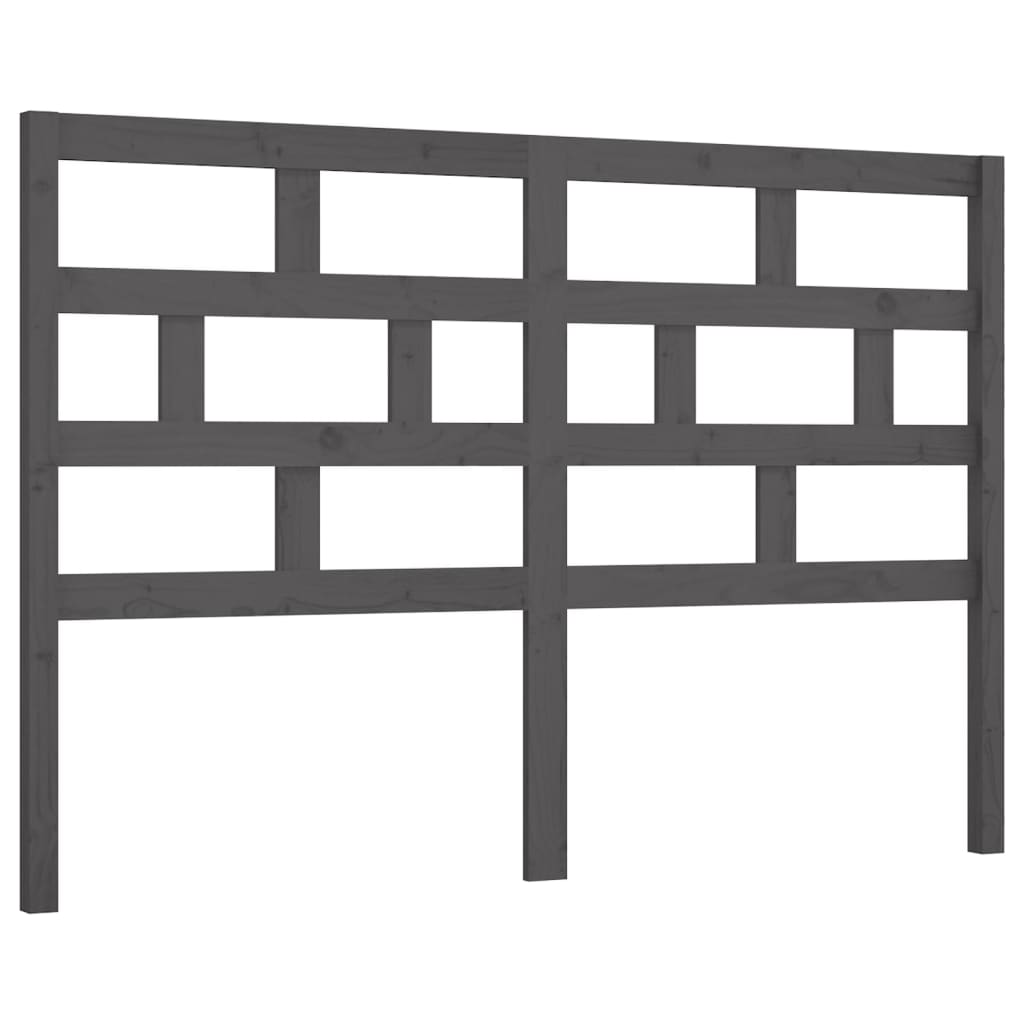 Bed Headboard Grey 156x4x100 cm Solid Wood Pine