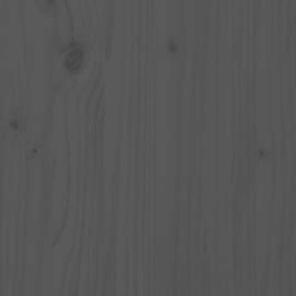 Bed Headboard Grey 206x4x100 cm Solid Wood Pine