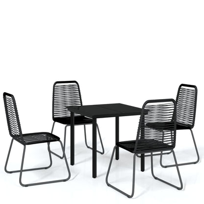 Garden Dining Set | Black | Powder-coated steel | Standard