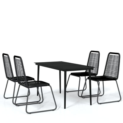 Garden Dining Set | Black | Powder-coated steel | 5 piece set