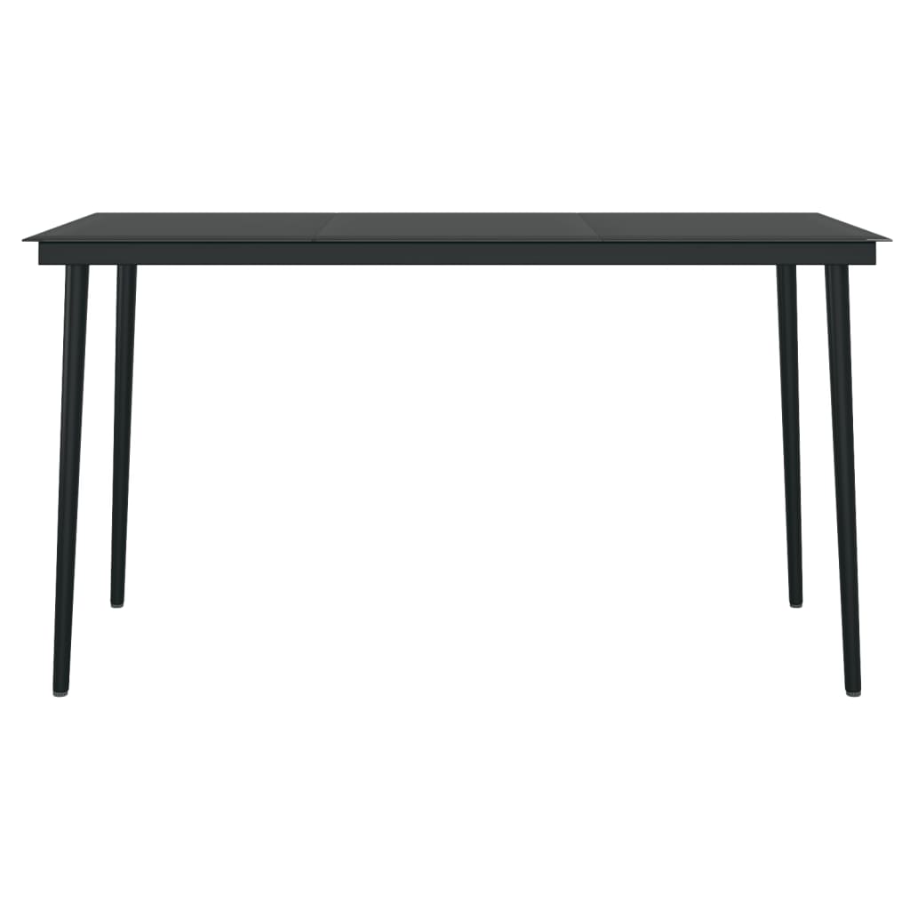 Garden Dining Set | Black | Powder-coated steel | 5 piece set