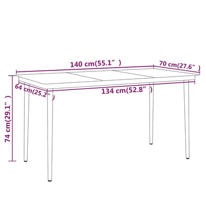 Garden Dining Set | Black | Powder-coated steel | 5 piece set