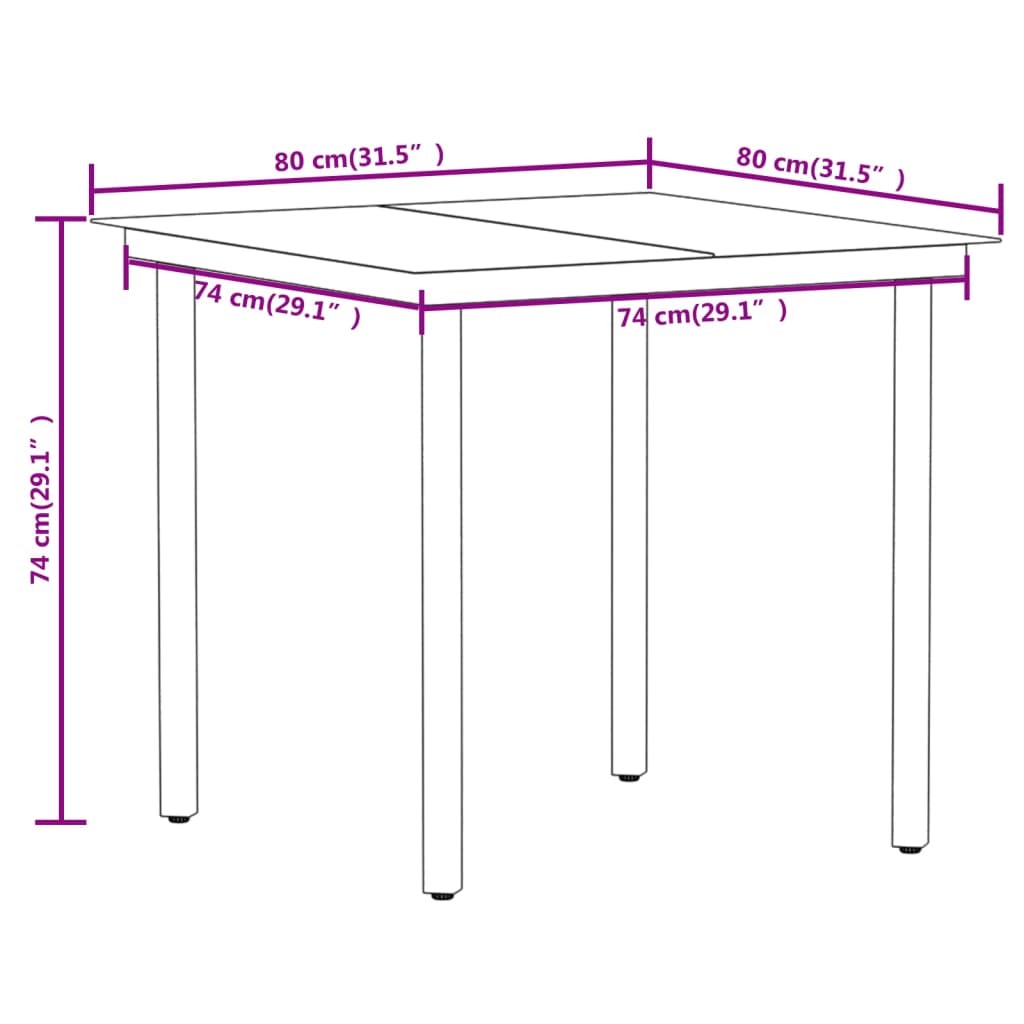 Dining Set | Black | Powder-coated steel, glass, cotton rope | Durable