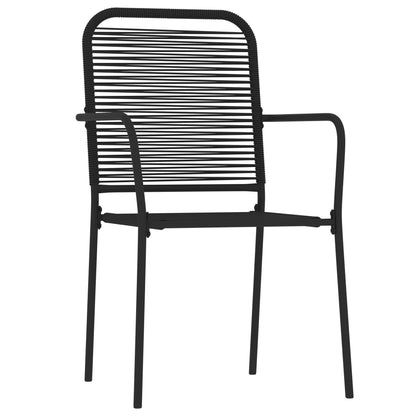 Dining Set | Black | Powder-coated steel, glass, cotton rope | Medium
