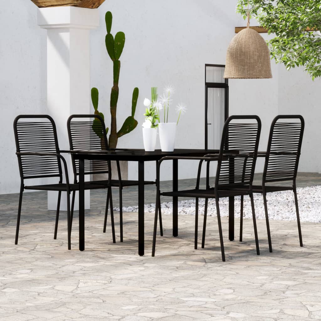 Dining Set | Black | Powder-Coated Steel | Medium |  Durable