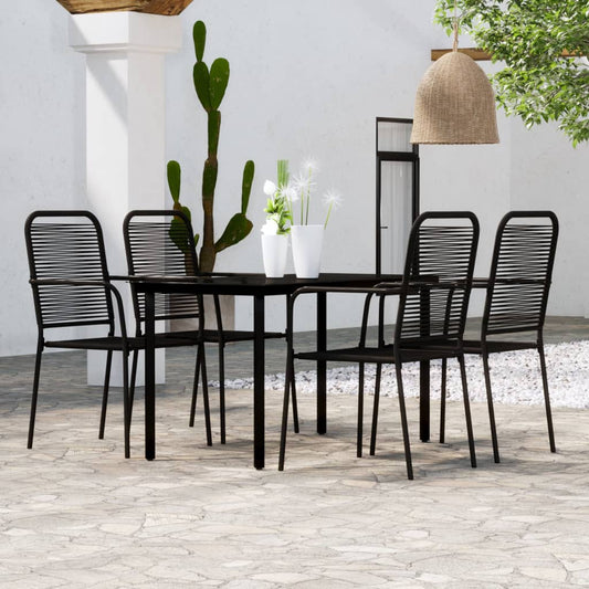 Dining Set | Black | Powder-Coated Steel | Medium |  Durable