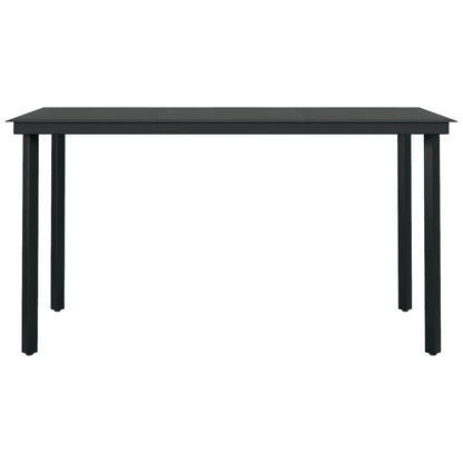 Dining Set | Black | Powder-coated steel, glass, cotton rope | Medium