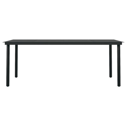 Dining Set | Black | Powder-coated steel, tempered glass, cotton rope