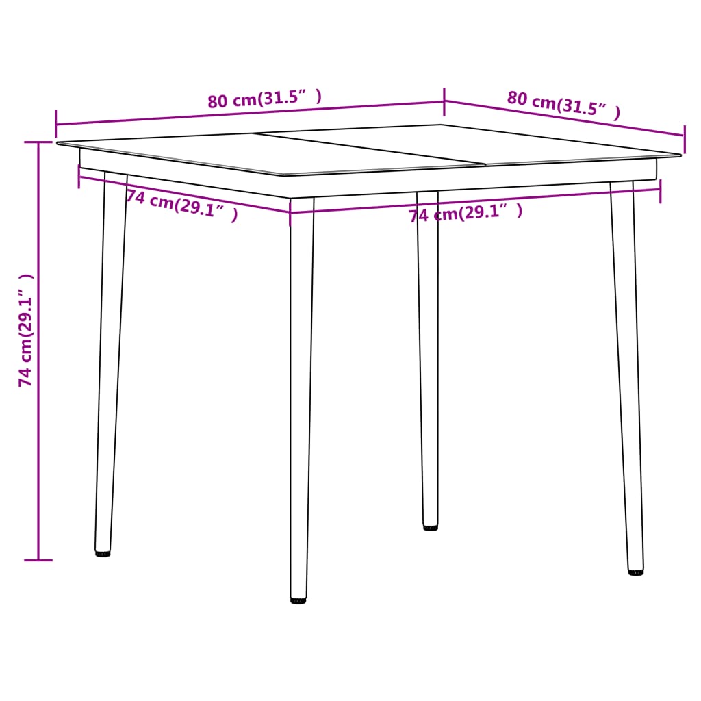 Dining Set | Black | Steel | Medium | Durable | Garden Dining Set