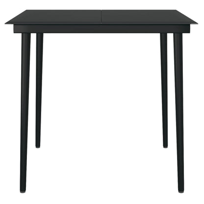 Dining Set | Black | Powder-coated steel, glass, cotton rope | Standard