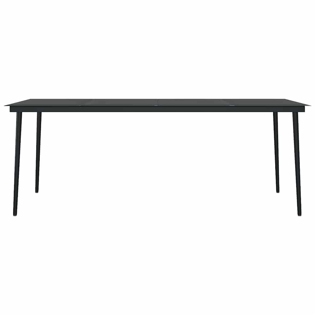 7 Piece Garden Dining Set Black