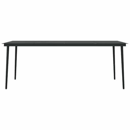 9 Piece Garden Dining Set Black