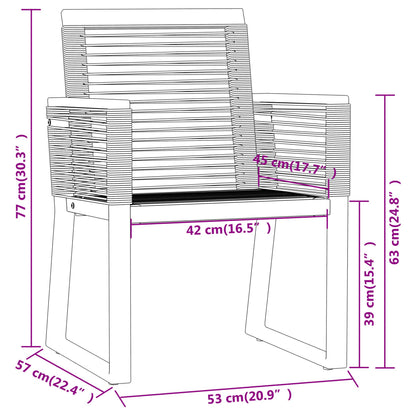 Dining Set | Black | Powder-coated steel, glass, PVC rattan | Large
