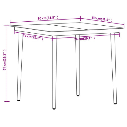 Dining Set | Black | Powder-coated steel | Medium