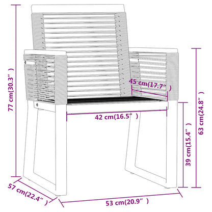 Dining Set | Black | Powder-coated steel, glass, PVC rattan | Medium