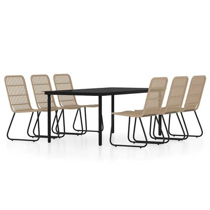 7 Piece Garden Dining Set Oak