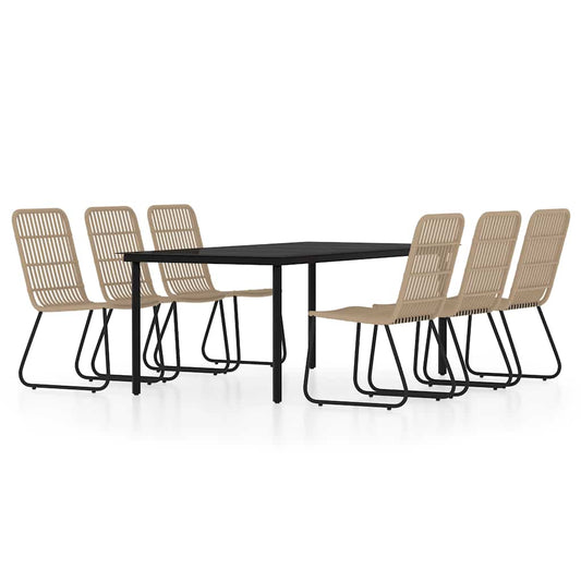 7 Piece Garden Dining Set Oak