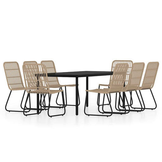 9 Piece Garden Dining Set Oak
