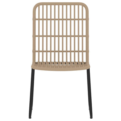 Dining Set | Oak and Black | PE rattan | Medium | Stackable | Dining Set