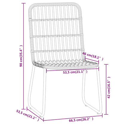 Dining Set | Oak and Black | PE rattan | Medium | Stackable | Dining Set