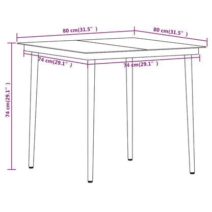 Dining Set | Oak and Black | PE rattan | Medium | Stackable | Dining Set