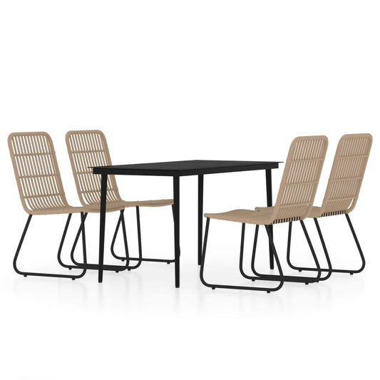 5 Piece Garden Dining Set Oak