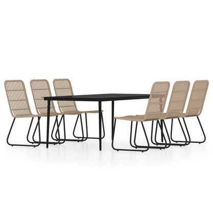 7 Piece Garden Dining Set Oak