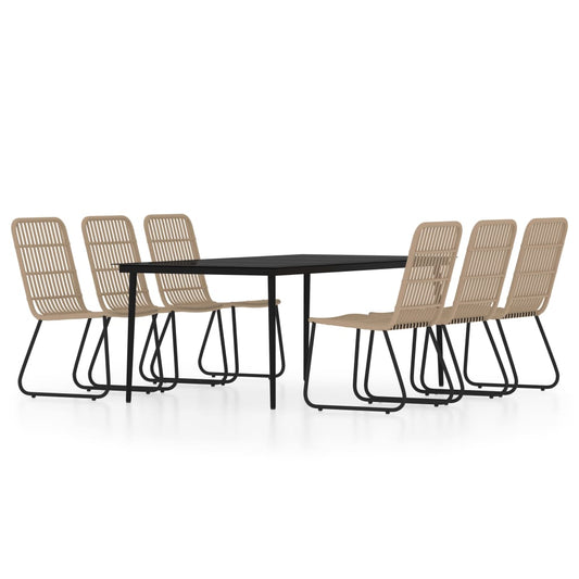 7 Piece Garden Dining Set Oak