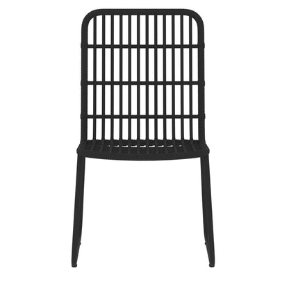 Dining Set | Black | PE rattan, powder-coated steel, glass | Medium