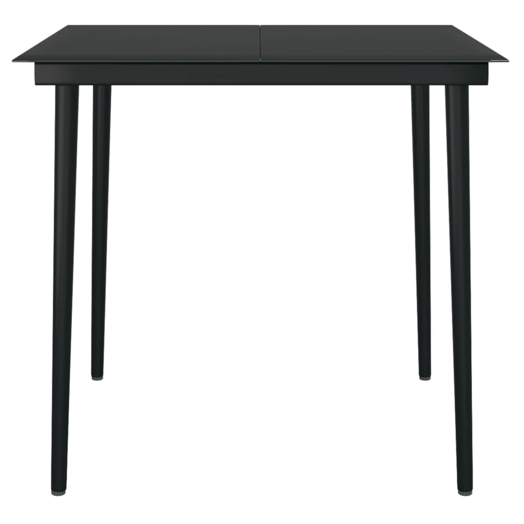 Dining Set | Black | PE rattan, powder-coated steel, glass | Medium