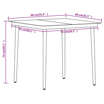 Dining Set | Black | PE rattan, powder-coated steel, glass | Medium