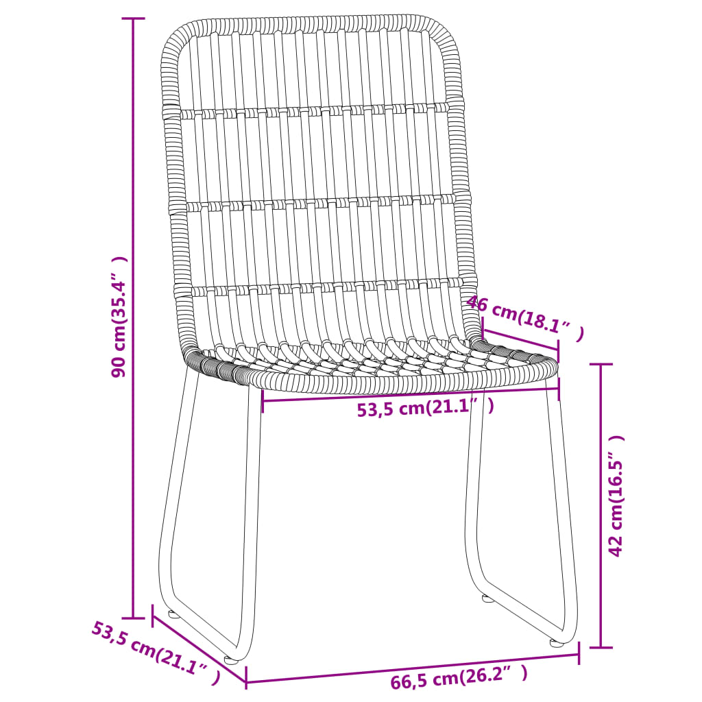Dining Set | Black | Powder-coated Steel | Medium | Lightweight